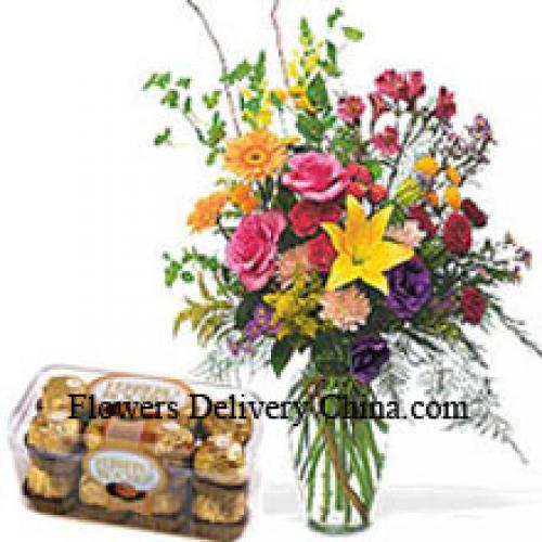 Cute Assorted Flowers with Ferrero Rochers