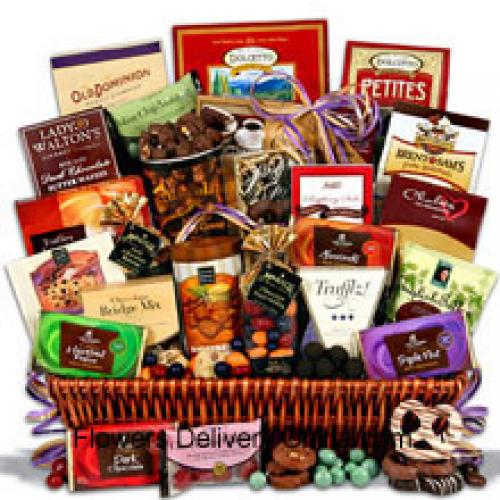 Panier contenant des chocolats assortis