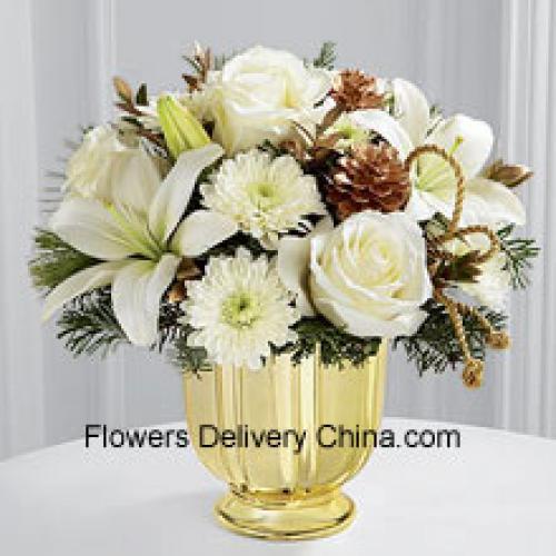 Splendid Arrangement of Lilies, Roses etc